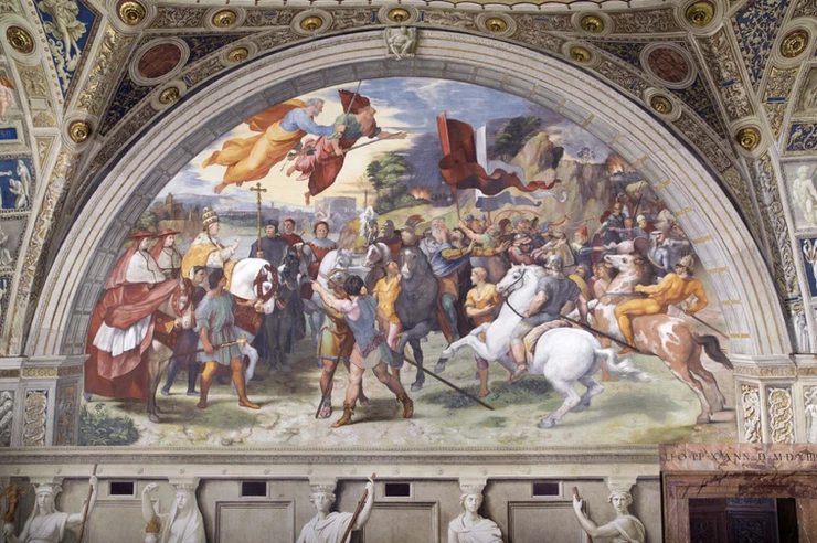Raphael, Pope Leo the Great Turns Away Attila the Hun, 1511-14