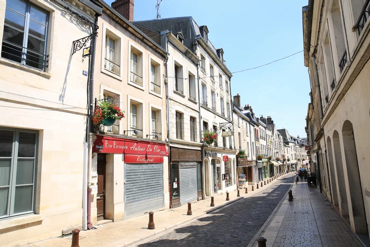 street in the historic center of Laon France