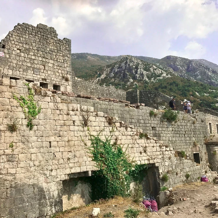 the ruined fortress castle in Kotor Montenegro