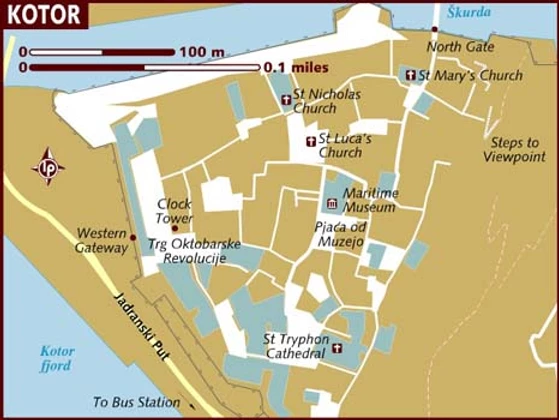 Map of Kotor, Image source: Lonely Planet