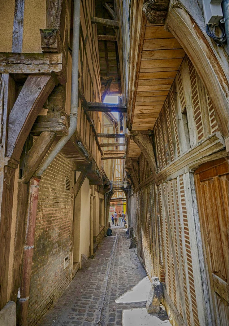 the medieval Ruelle du Chats in Troyes France
