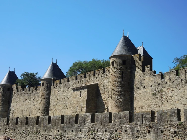 double walls and turrets of majestic Carcassonne