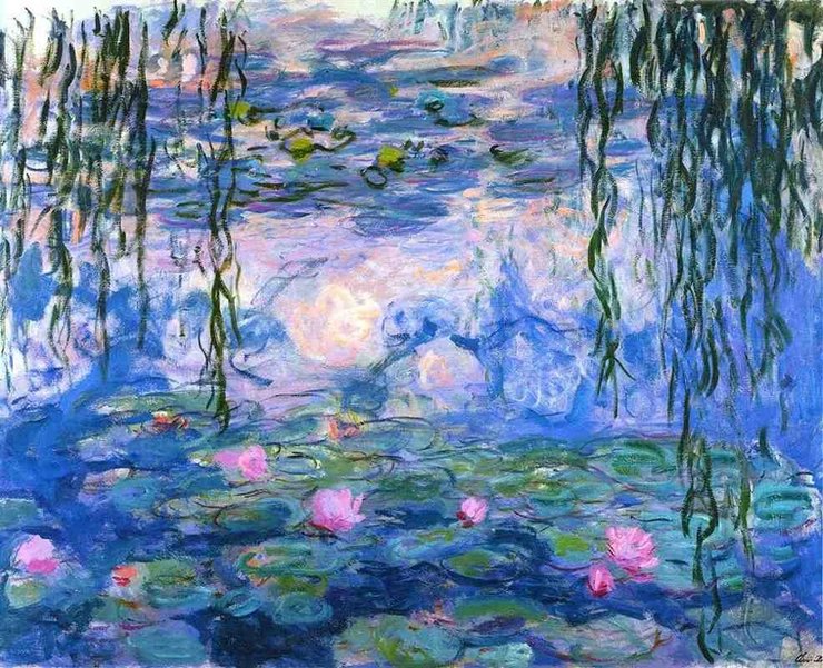 Monet water lily painting in the Marmottan Monte Museum in Paris