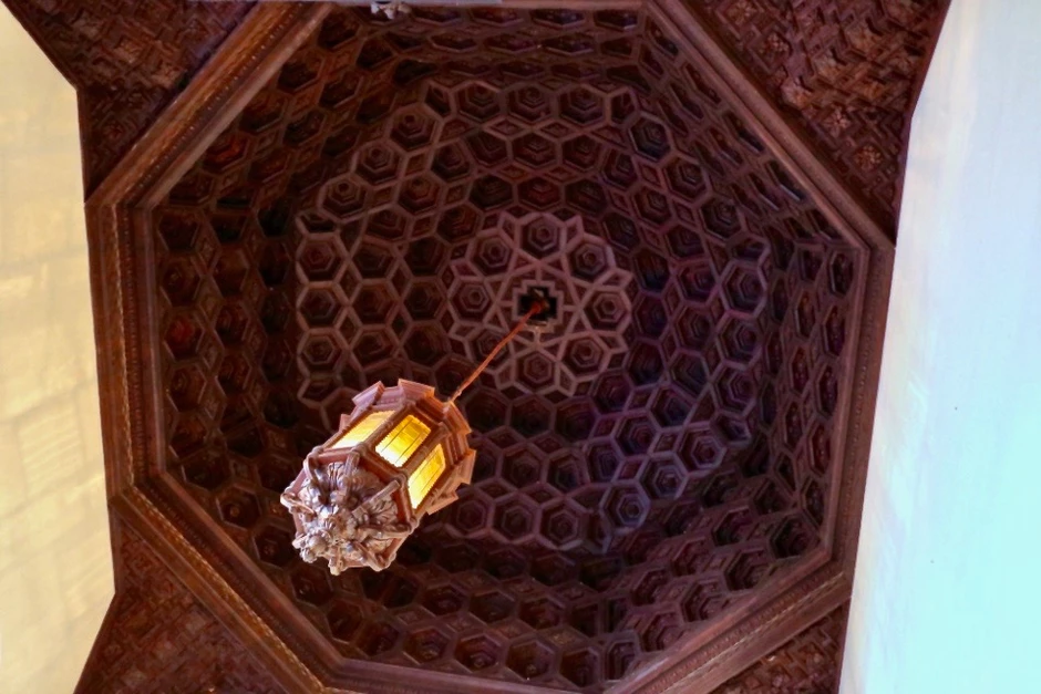coffered ceiling in the Chapel of the Navigators in the Alcazar