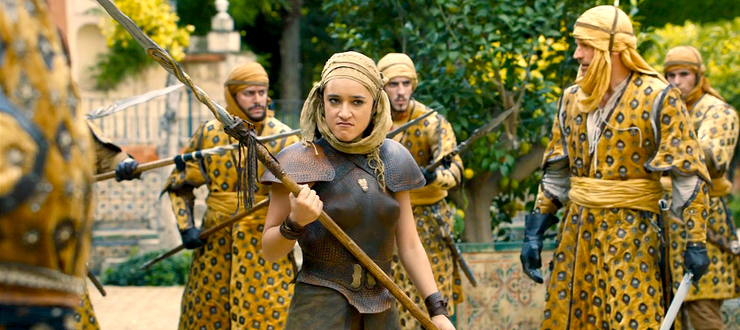 the fight scene between the Sand Snakes and Jaime and Bronne near the Carlos V Pavilion