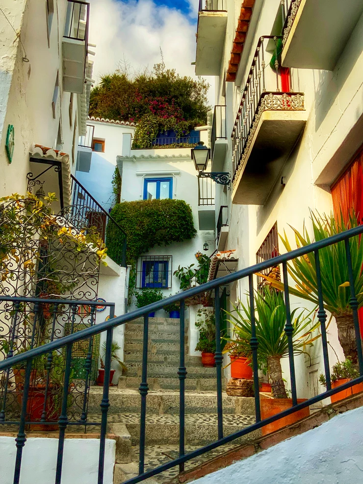 steep cobbled streets of Frigiliana Spain