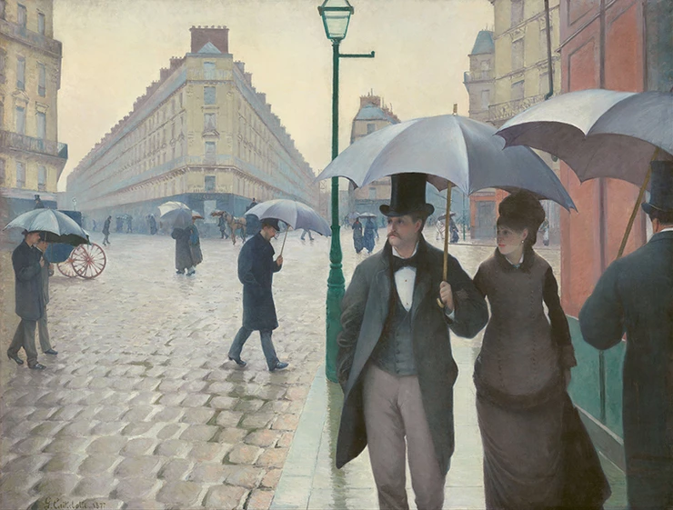 My favorite Gustave Caillebotte painting, Paris Street, Rainy Day, 1877