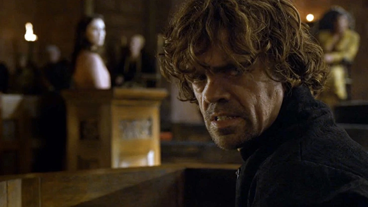 Tyrion is pissed off at his unjust death sentence.