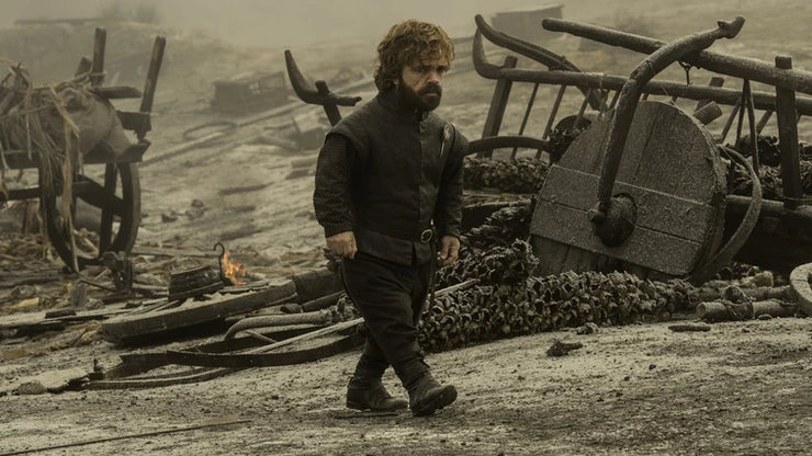 Tyrion is horrified and dejected after Drogon destroys the Lannister army.