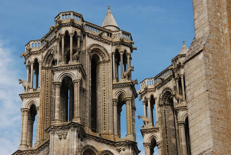 the menagerie on the towers of Laon Cathedral in Laon France