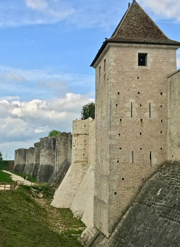 the ramparts in the picturesque UNESCO village of Provins, the perfect day trip from Paris