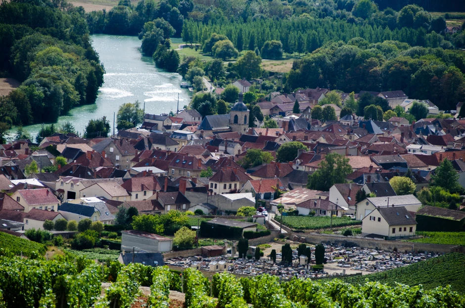 Epernay on the Marne River in France's Cghampagne region