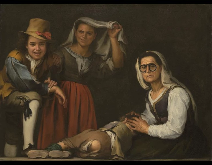 Murillo, Four Figures on a Step, c. 1655–60 -- had to pee so got to see Murillo
