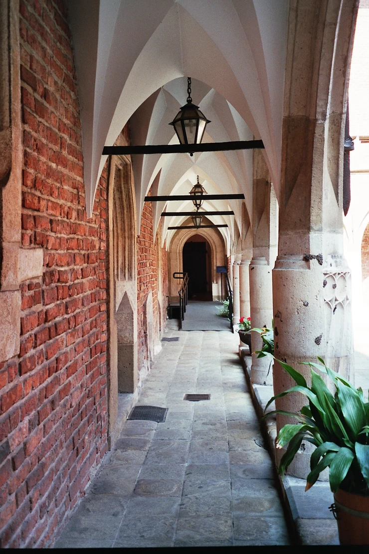 corridors of the Royal Palace off the courtyard