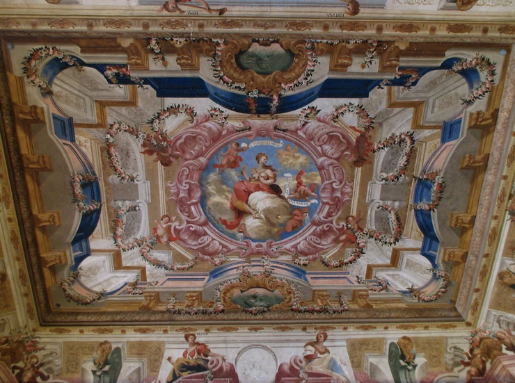 one of the magnificent ceilings in Joaninna Library