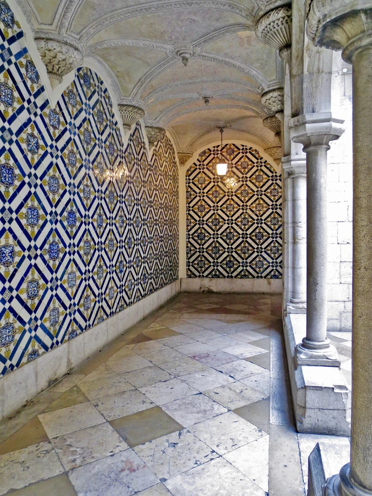 walls decorated with azulejos in the National Tile Museum