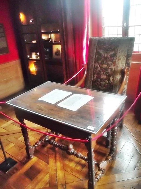 Balzac's writing desk and chair at the Maison de Balzac