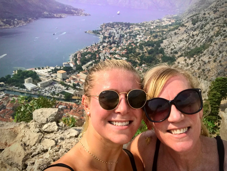 Smiling at the top of Kotor Castle in Montenegro. Unbeknownst to us, in addition to a long drive back to Dubrovnik, we would be treated to a 2+ hour border crossing. 