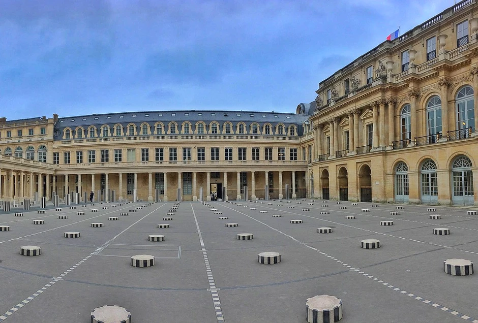 the Colonnes de Buren at the Palais Royal in Paris