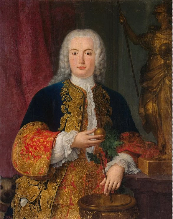 a young and lovestruck Prince Pedro in 1745