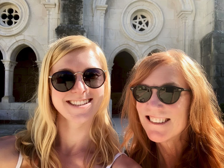 My daughter Ali and I at Alcobaça Monastery