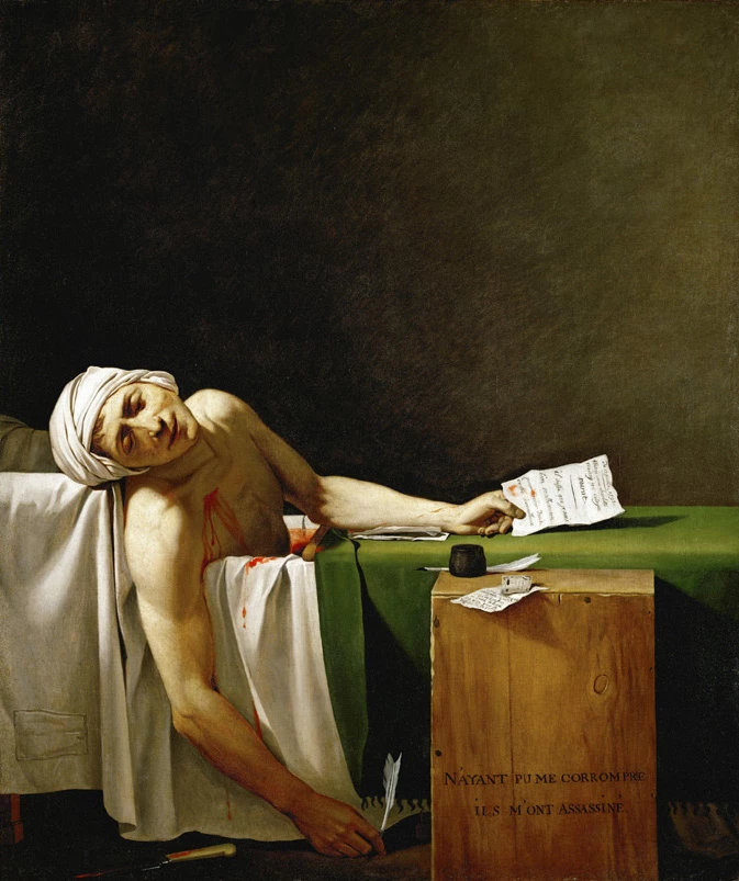Jacques-Louis David, The Death of Marat, 1793 -- a painting at the Louvre
