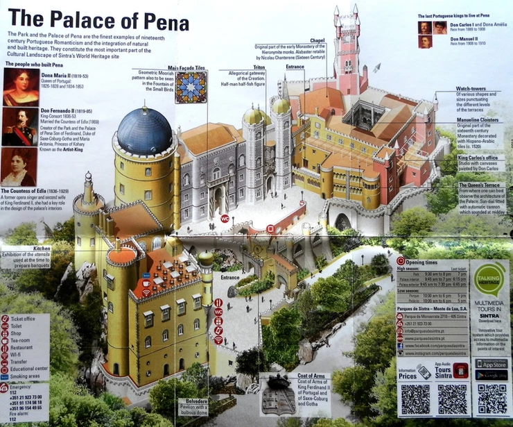 a map of Pena Palace from the brochure you're given
