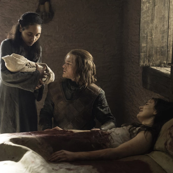 a young Ned Stark at the Tower of Joy promising Lyanna to keep her newborn son safe