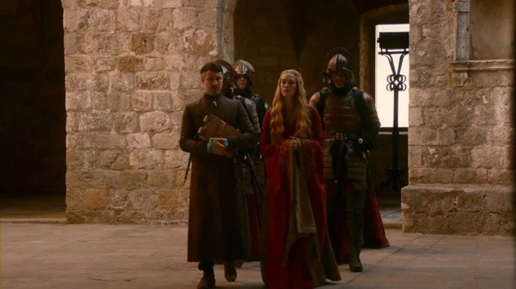 Littlefinger and Cersei spar in Joffrey's in Lovrijenac Fortress