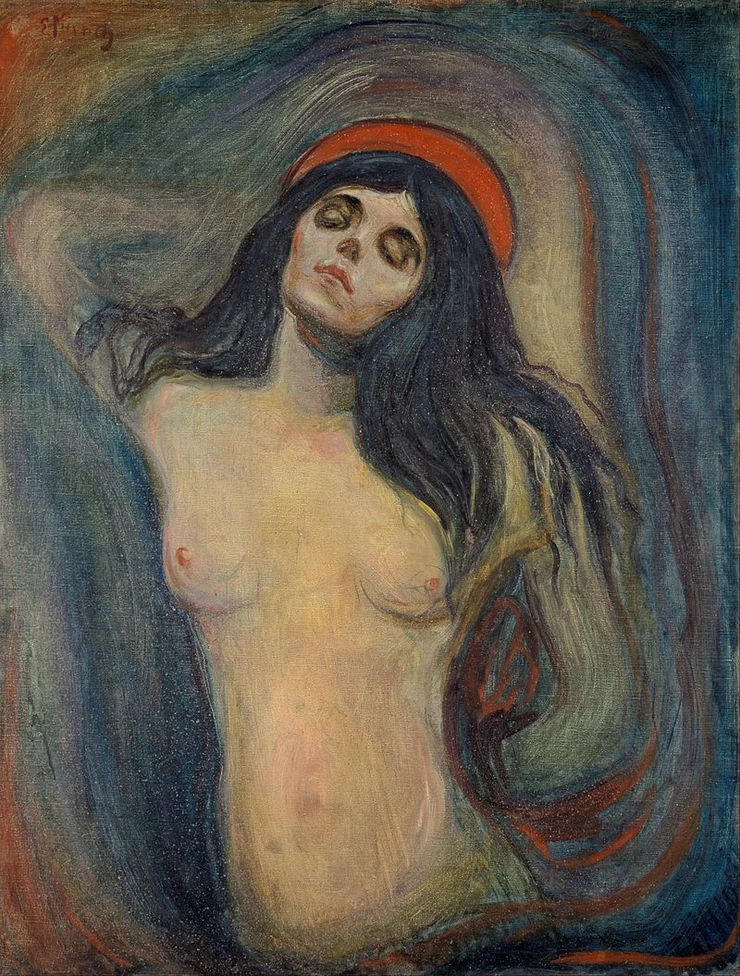 Edvard Munch, Madonna, 1894 -- there are five versions of Munch's famous femme fatale painting.