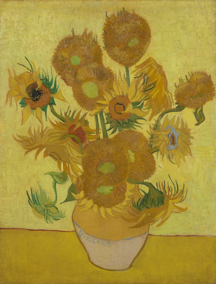 Van Gogh, Sunflowers, 1888, one of the most famous paintings at the National Gallery