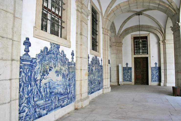 azulejo tiled walls in the Monastery of Sao Vicente de Fora