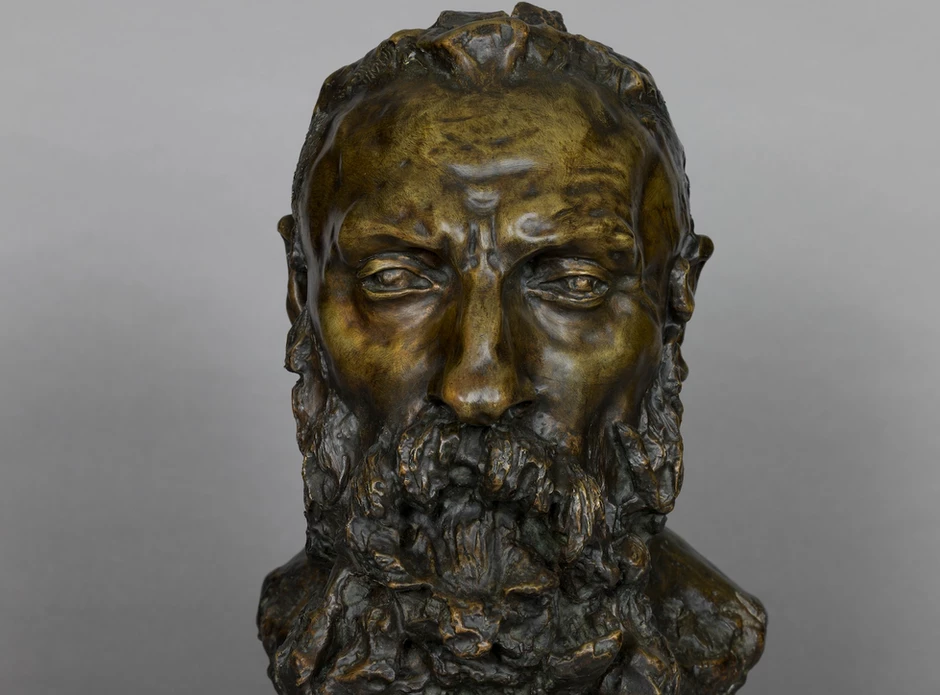 Camille Claudel, Bust of Rodin, 1888-89 -- this rather jarringly severe bust was Rodin's favorite portrait of himself
