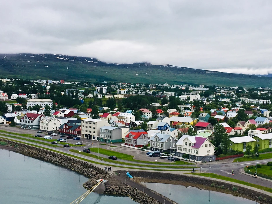 the beautiful town of Akureyri in northern Iceland