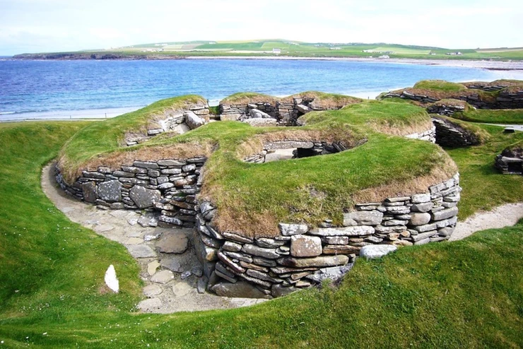 the Neolithic village of Skara Brae on the Orkney Islands