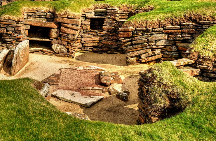 the Neolithic village of Skara Brae on the Orkney Islands