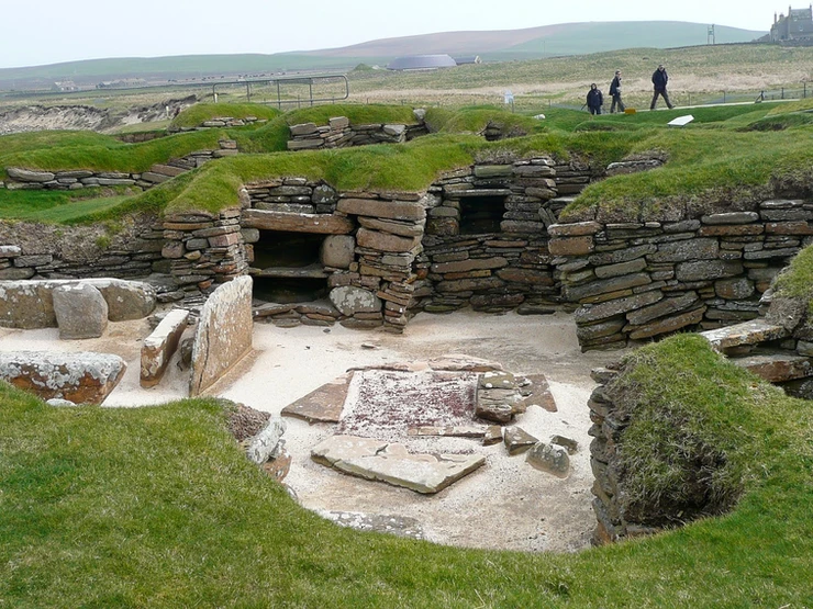 the ruins of Skara Brae in the Orkney Islands