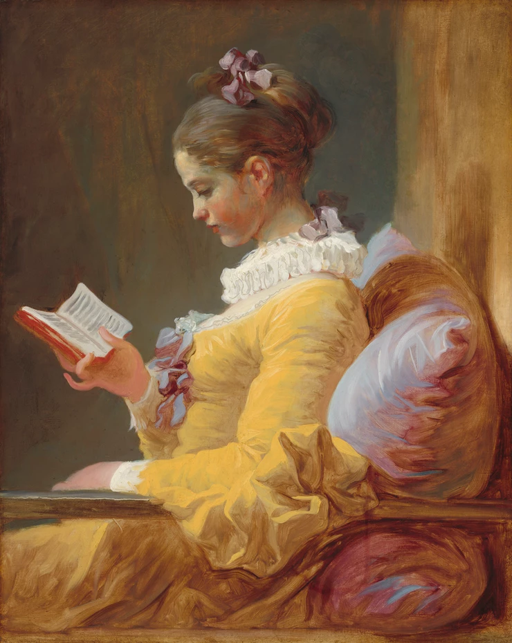 Jean-Honoré Fragonard, The Reader, 1770  -- the painter of refined and romantic society scenes was the inspiration for the company's name