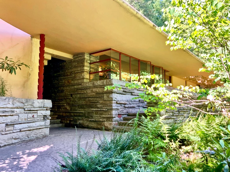 entrance to the guest cottage at Fallingwater