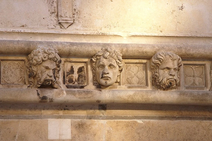 detail from the frieze of 71 heads