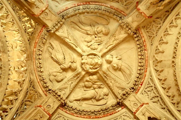 the ceiling in the baptistery of St. James Cathedral