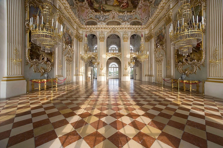 the great Stone Hall of Nymphenburg Palace