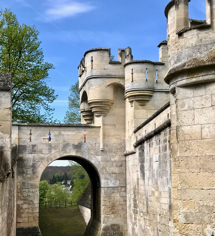 arrow slits in the castle walls
