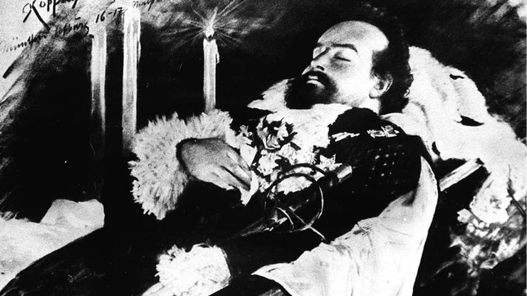Ludwig II lying in state at his funeral 