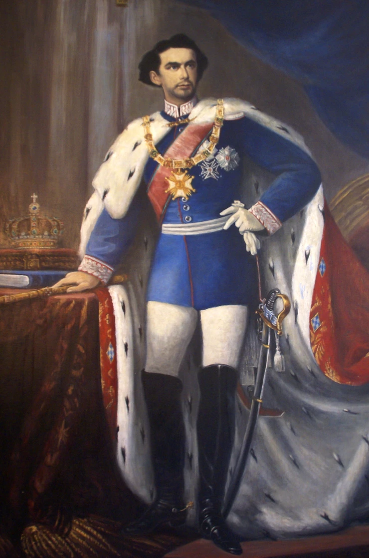 Ferdinand von Piloty, King Ludwig II in General's Uniform and Coronation Rob, 1865
