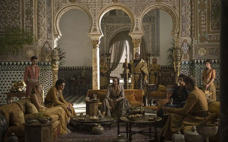 Prince Doran receives Jaime Lannister in Ambassador's Hall in the Alcázar 