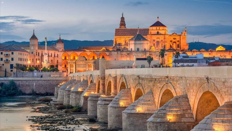 Córdoba's Roman Bridge with the Mezquita in the background