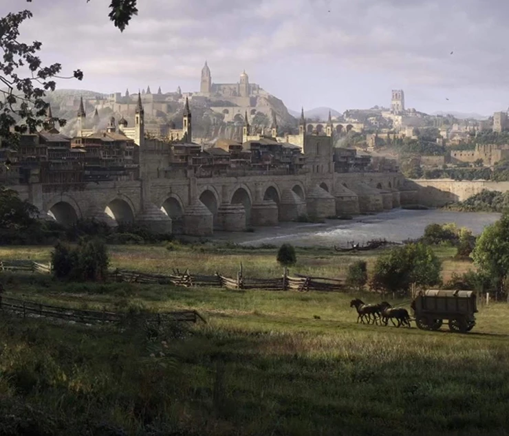 Cordoba's Roman Bridge CGI'd to be the Long Bridge of Volantis