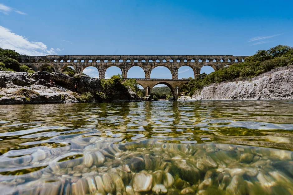 the Roman Aqueduct and UNESCO site, Pont du Gard