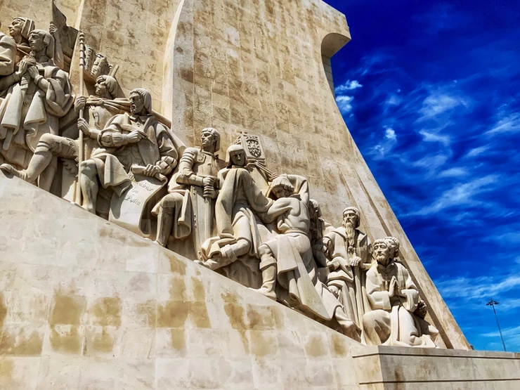 detail of the Monument to the Discoveries, a must visit attraction in Belem